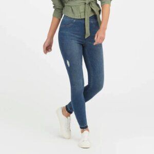 Spanx‎ Distressed Ankle Skinny Jeans in Medium Wash sz M